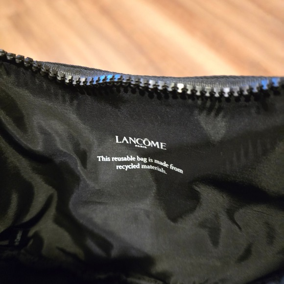 Lancome Black Crescent Nylon Shoulder Bag Adjustable Strap Cosmetic Travel - Picture 7 of 7